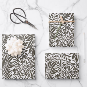Vintage Floral William Morris Willow Bough Grey Wrapping Paper Sheet