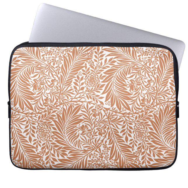 Vintage Floral William Morris Willow Bough Rust Laptop Sleeve (Front)