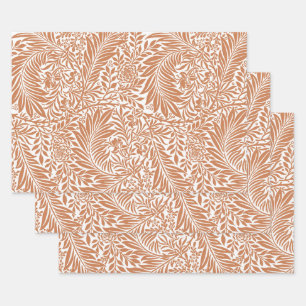 Vintage Floral William Morris Willow Bough Rust Wrapping Paper Sheet