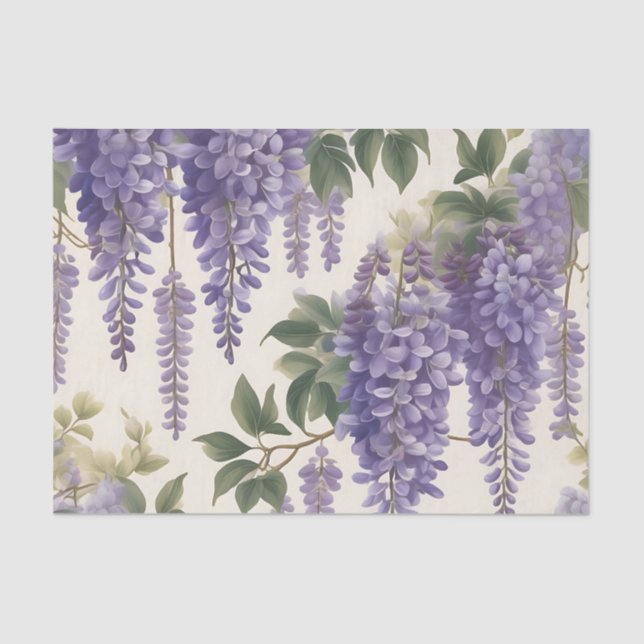 Vintage Floral Wisteria Tissue Paper (Front)