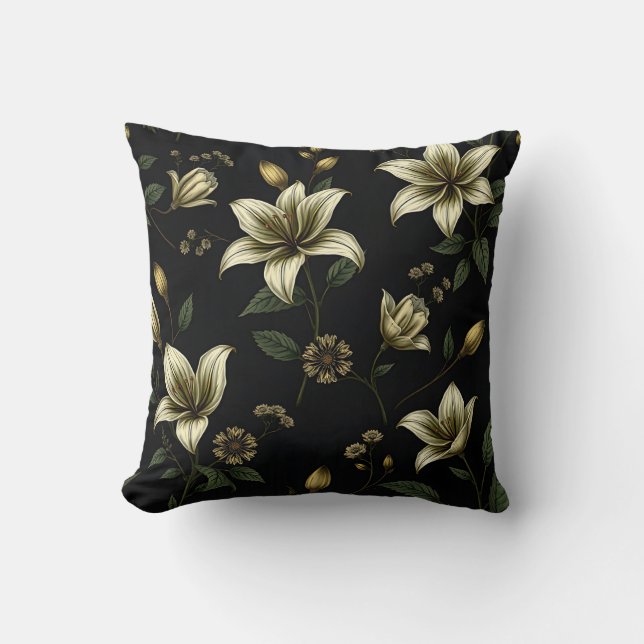 Vintage Floral with Green Foliage Cushion (Front)