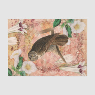 Vintage Floral with Owl Tissue Paper