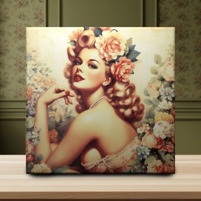 Vintage Floral Woman Tile (Creator Uploaded)