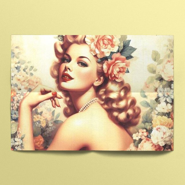 Vintage Floral Woman Tissue Paper (Creator Uploaded)