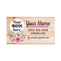 Vintage Floral Wood background business card