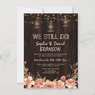 Vintage Floral Wood Old Lanterns WE STILL DO Invitation