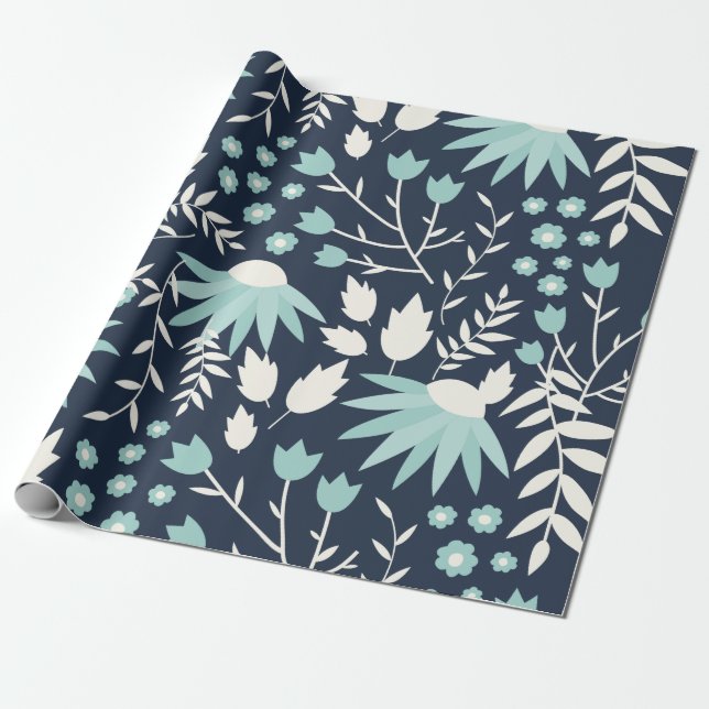 Vintage Floral Wrapping Paper (Unrolled)