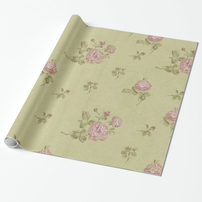 Vintage Floral Wrapping Paper (Unrolled)
