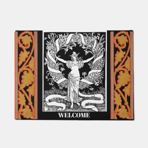 Vintage Floral Wreath Doormat