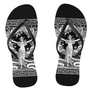 Vintage Floral Wreath Flip Flops