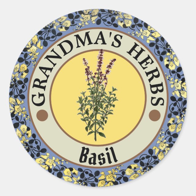 Vintage Floral Wreath Herb Label Template (Front)