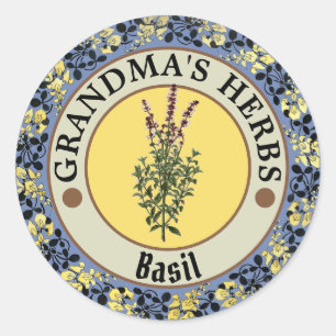 Vintage Floral Wreath Herb Label Template