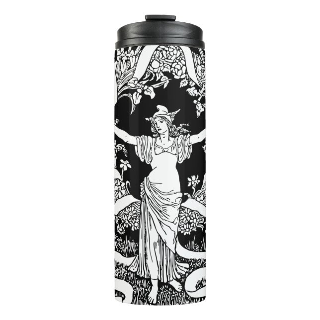 Vintage Floral Wreath Thermal Tumbler (Front)