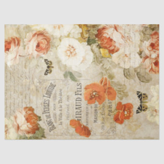 Vintage Florals and Ephemera Decoupage Tissue Paper