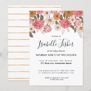 Vintage Florals Baby Shower Invitation