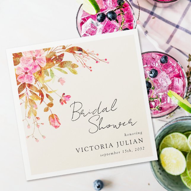 Vintage Florals Bridal Shower  Napkin (Creator Uploaded)