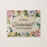 Vintage Florals | Bridesmaid Puzzle<br><div class="desc">Asking your bridal party to be part of your special day can be just as exciting as your engagement. Pop the question to your best friends with this Vintage Florals Puzzle that says "Will you be my Bridesmaid? I can't say I do without you.</div>