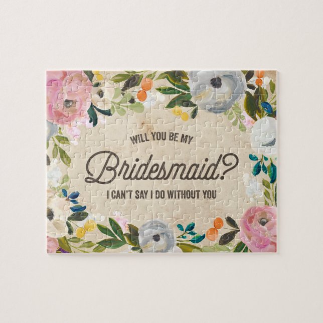 Vintage Florals | Bridesmaid Puzzle (Horizontal)