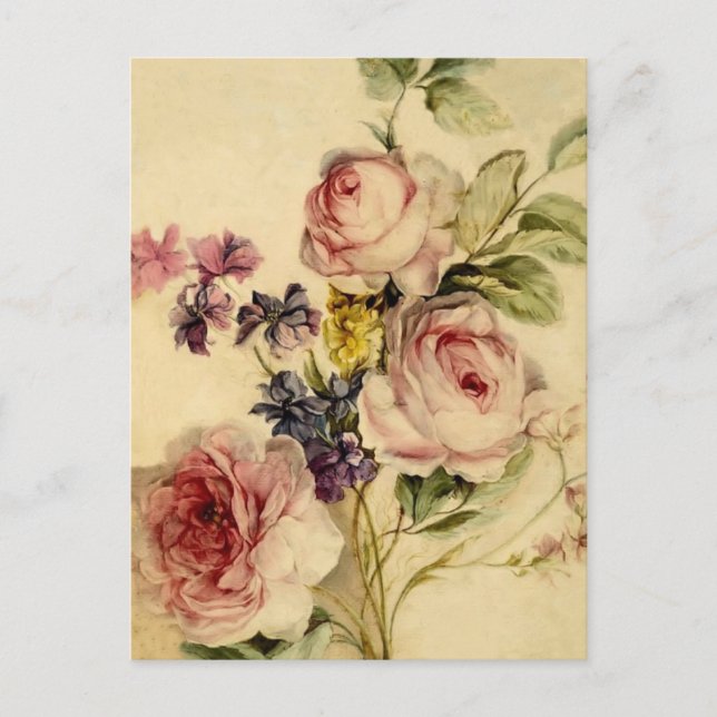 Vintage Florals from 18th Century Postcard (Front)