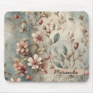 Vintage Florals Mouse Pad Customisable