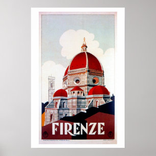 Vintage Florence Italian travel poster