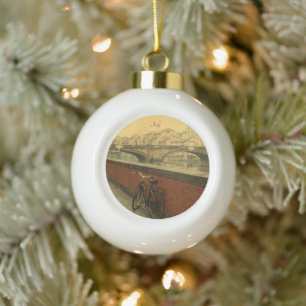 Vintage Florence Italy – Ponte Vecchio Travel Ceramic Ball Christmas Ornament