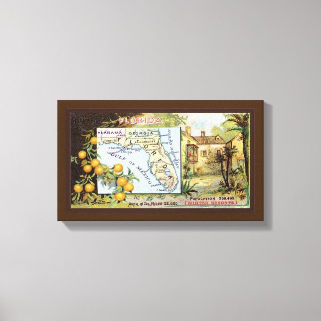 Vintage Florida Ad Canvas Print (Front)