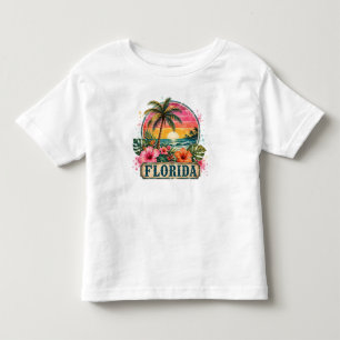 Vintage Florida Beach PNG Sunshine State Design Toddler T-Shirt