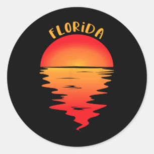 Vintage Florida Beach Sunset T Shirt - Retro Vacat Classic Round Sticker