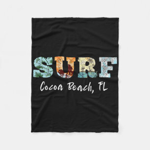 Vintage Florida Beach Surfer Retro Surfing Wave Ri Fleece Blanket