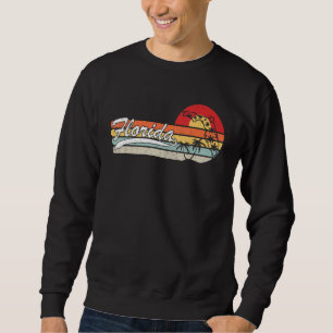 Vintage Florida Classic Map With Coconut Tree Retr Sweatshirt
