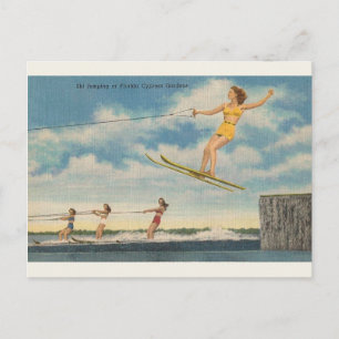 Vintage Florida Cypress Gardens Ski Jump Postcard