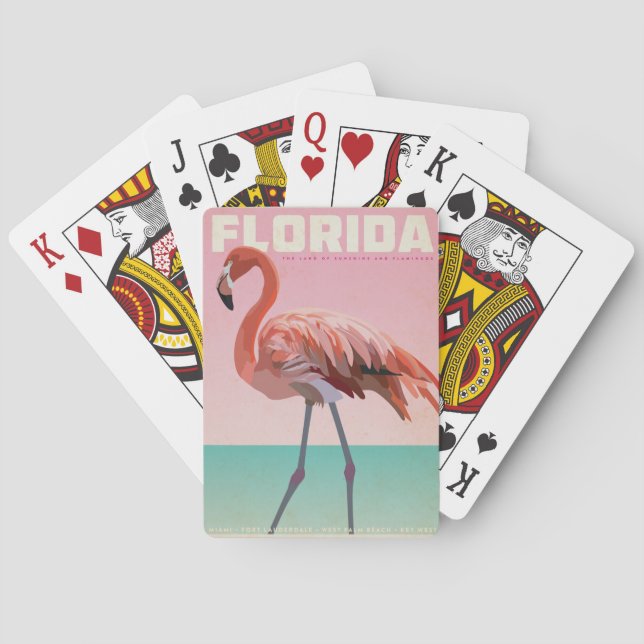 Vintage florida flamigo travel  playing cards (Back)