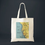 Vintage Florida Gulf of Mexico Canvas Tote Bag<br><div class="desc">A rare,  retro map of Florida's Gulf Coast repurposed! The Gulf of Mexico,  Tampa,  Plant City,  Sarasota,  Bradenton,  and Boca Grande are on this old map.</div>