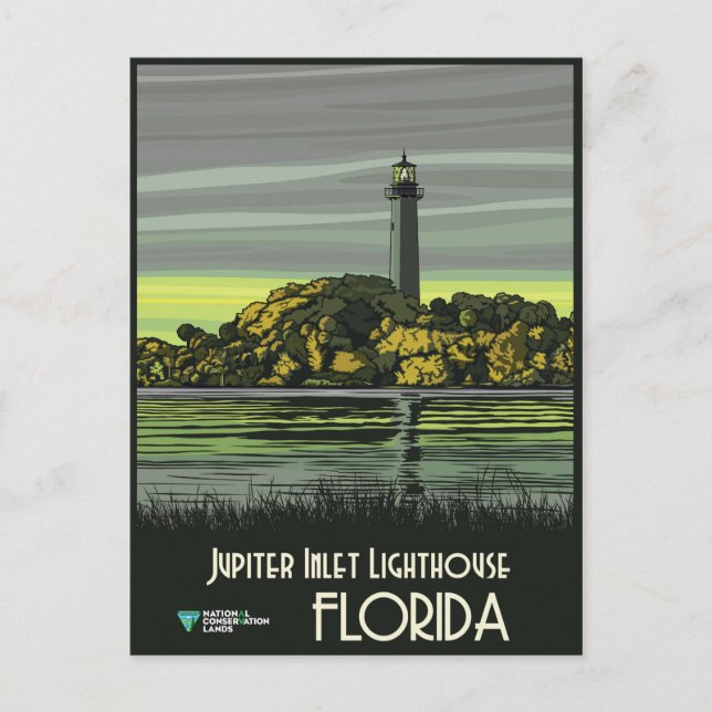 Vintage Florida Jupiter Inlet Lighthouse Postcard (Front)