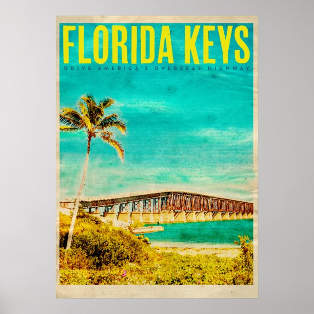Vintage Florida Keys Travel Poster (Front)