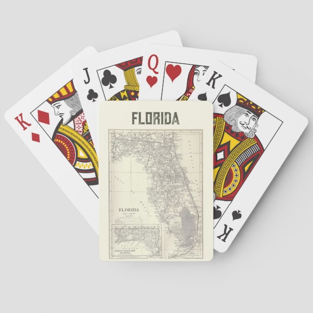 Vintage Florida Map Playing Cards (Back)