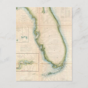 Vintage Florida Map Postcard