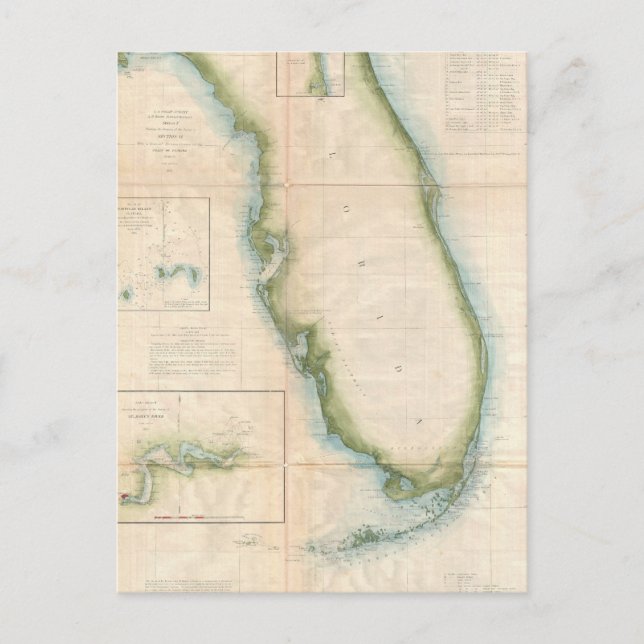 Vintage Florida Map Postcard (Front)