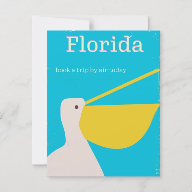 Vintage Florida Pelican travel poster (Front)