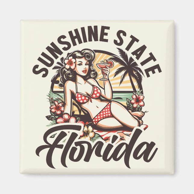 Vintage Florida Pinup Magnet (Front)