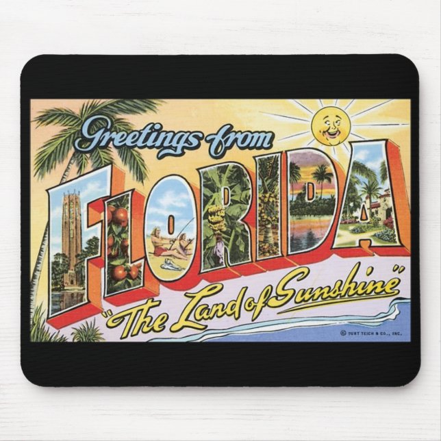 Vintage Florida Postcard Mousepad (Front)
