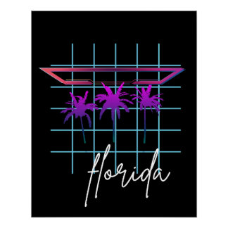 vintage florida retro poster
