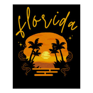 vintage florida retro poster