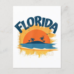 Vintage Florida Retro Tee Design Sunshine Enclosure Card