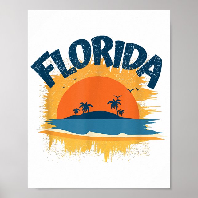 Vintage Florida Retro Tee Design Sunshine Poster (Front)