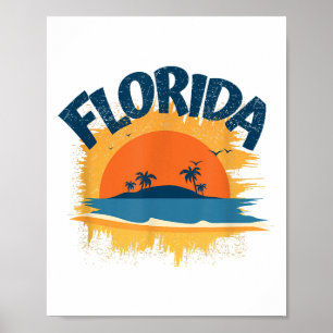 Vintage Florida Retro Tee Design Sunshine Poster