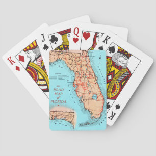Vintage Florida Road Map Playing Cards