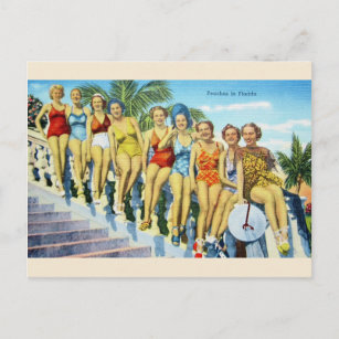 Vintage Florida Swimsuit Beauties Postcard
