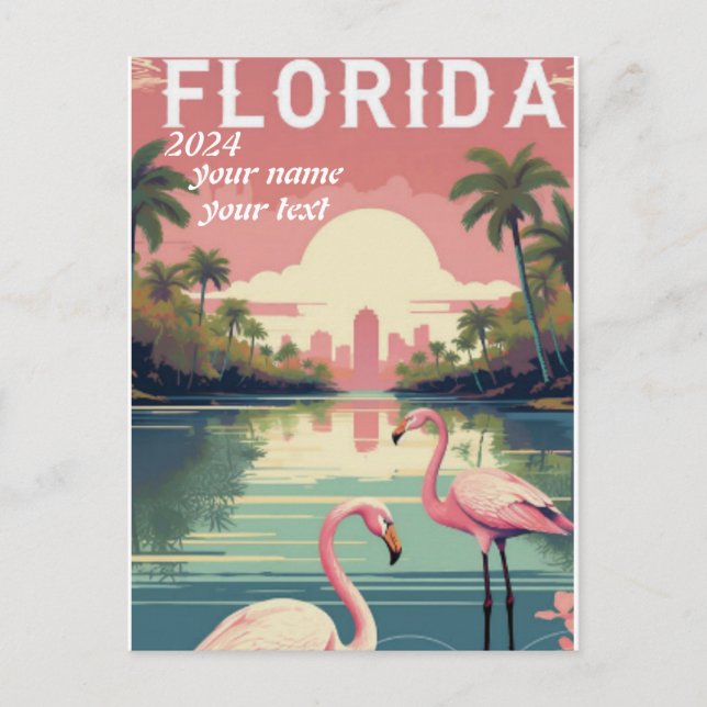 Vintage Florida Travel Poster Poster Postcard (Front)